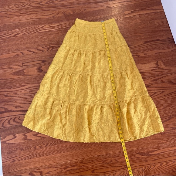 Anthropologie | embroidered midi skirt size 0 nwot - Picture 10 of 12